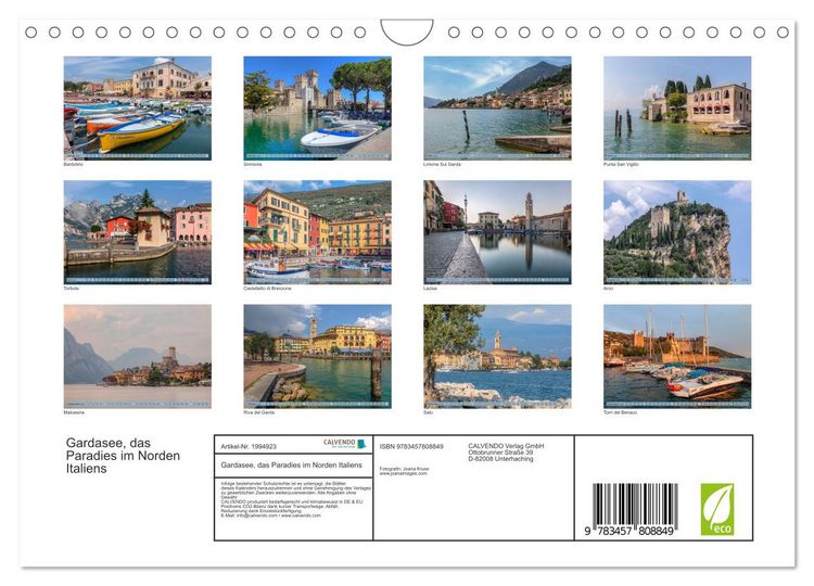 Produktbild: Gardasee, das Paradies im Norden Italiens (Wandkalender 2026 DIN A4 quer), CALVENDO Monatskalender