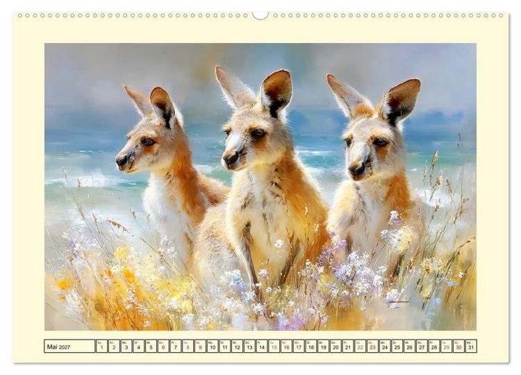 Produktbild: K&auml;ngurus. Spa&szlig; zwischen Sand, Wind und Wellen (Wandkalender 2027 DIN A2 quer), CALVENDO Monatskalender