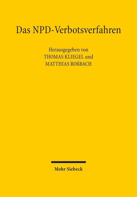 Produktbild: Das NPD-Verbotsverfahren
