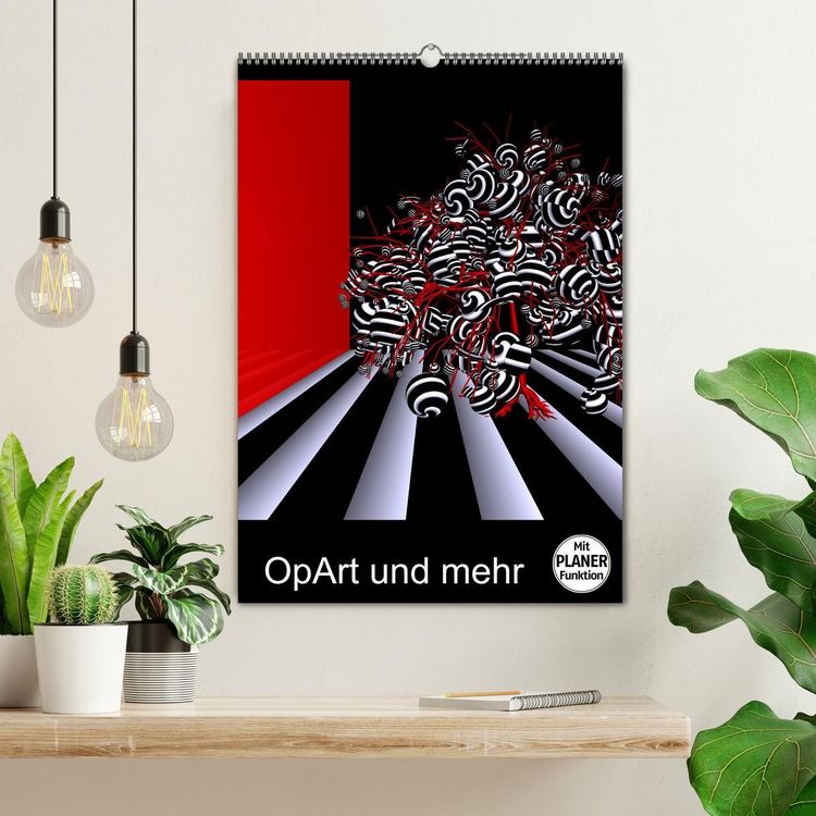 Produktbild: OpArt und mehr (Wandkalender 2026 DIN A2 hoch), CALVENDO Monatskalender
