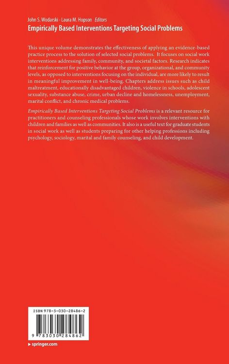 Produktbild: Empirically Based Interventions Targeting Social Problems