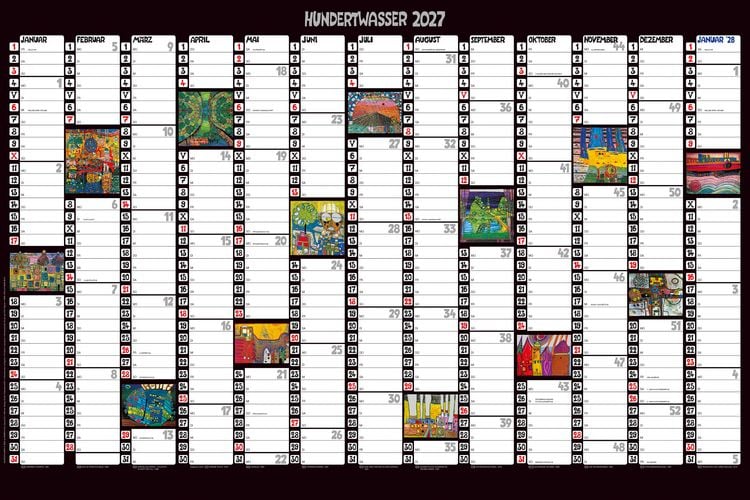 Produktbild: Hundertwasser Jahresplaner Art 2027