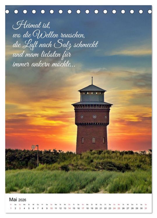 Produktbild: Facettenreiches Borkum (Tischkalender 2026 DIN A5 hoch), CALVENDO Monatskalender