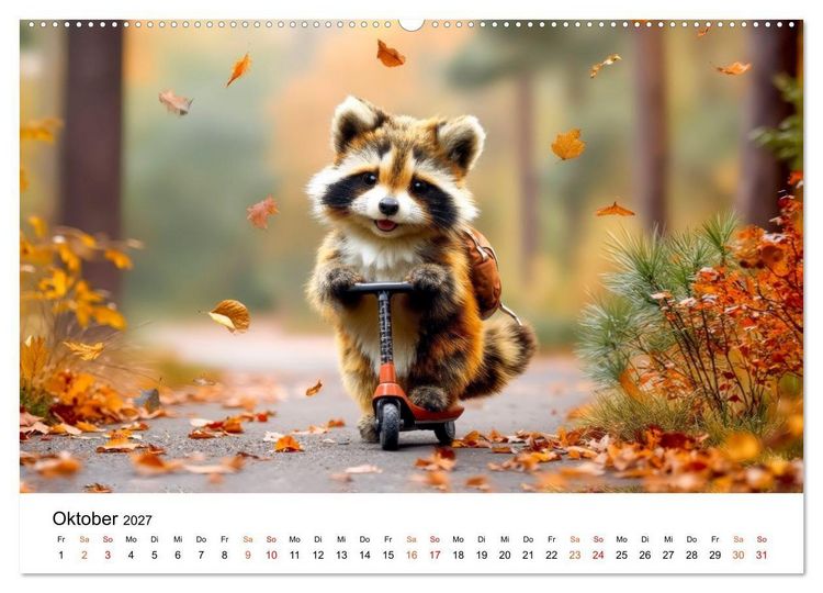 Produktbild: Waschb&auml;ren - Klein. Knuddelig. Herzerw&auml;rmend. (Wandkalender 2027 DIN A2 quer), CALVENDO Monatskalender