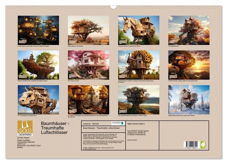 Produktbild: Baumh&auml;user - Traumhafte Luftschl&ouml;sser (Wandkalender 2026 DIN A2 quer), CALVENDO Monatskalender
