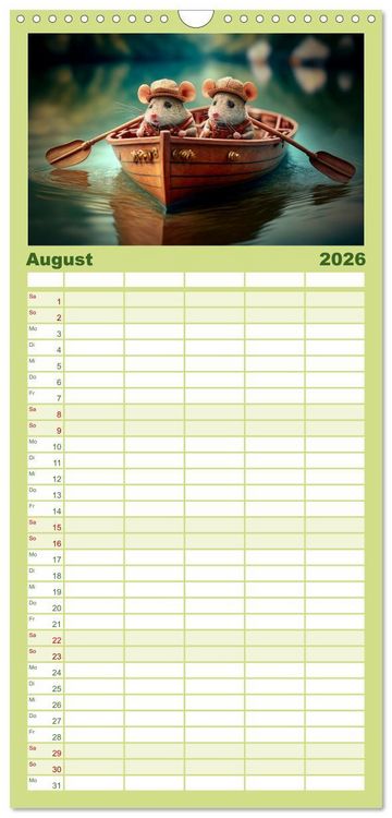 Produktbild: Familienplaner 2026 - M&auml;use Freunde mit 5 Spalten (Wandkalender, 21 x 45 cm) CALVENDO