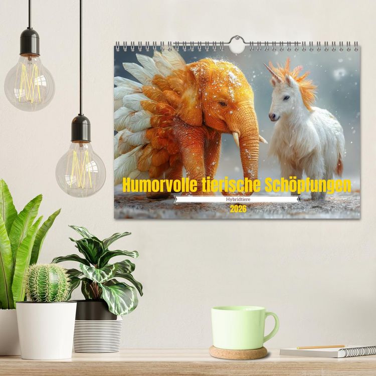 Produktbild: Humorvolle tierische Sch&ouml;pfungen - Hybridtiere (Wandkalender 2026 DIN A4 quer), CALVENDO Monatskalender