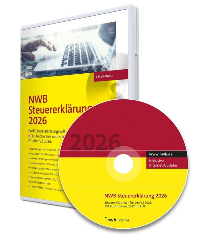 Produktbild: NWB Steuererkl&auml;rung 2026 &ndash; 2-Platz-Lizenz