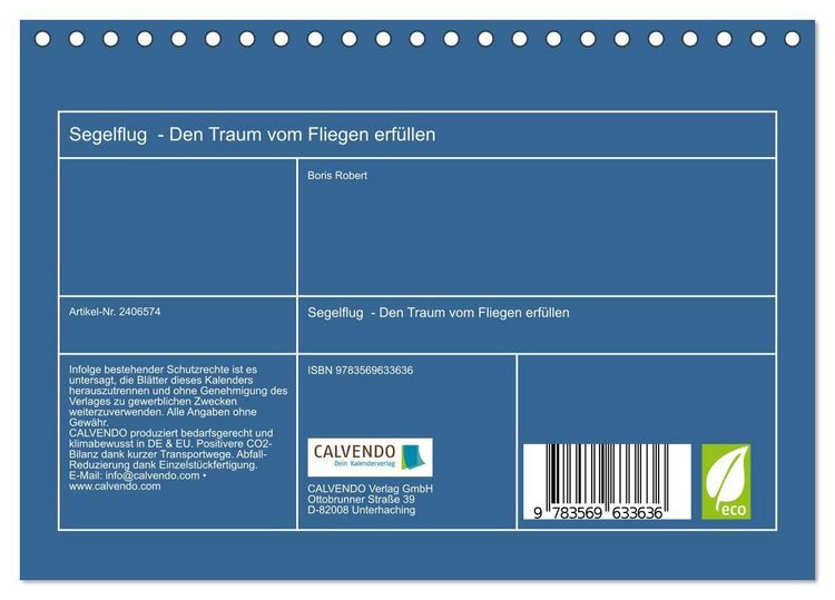 Produktbild: Segelflug - Den Traum vom Fliegen erf&uuml;llen (Tischkalender 2027 DIN A5 quer), CALVENDO Monatskalender