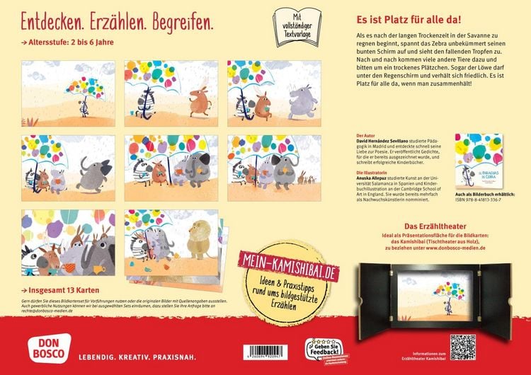 Produktbild: Das Zebra mit dem Regenschirm. Kamishibai Bildkartenset