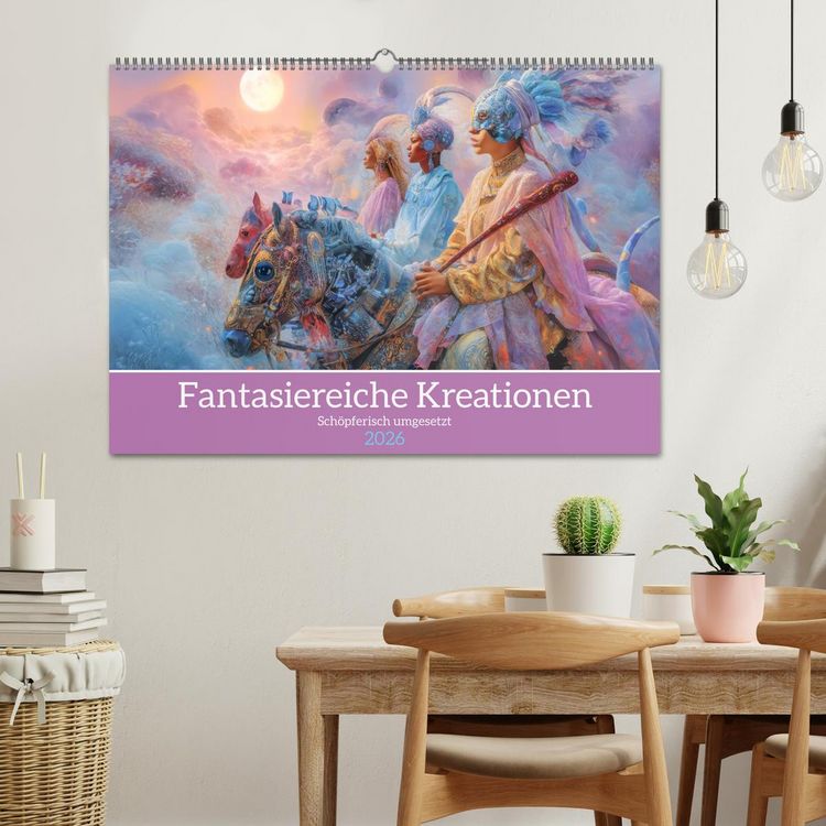 Produktbild: Fantasiereiche Kreationen - Sch&ouml;pferisch umgesetzt (Wandkalender 2026 DIN A2 quer), CALVENDO Monatskalender