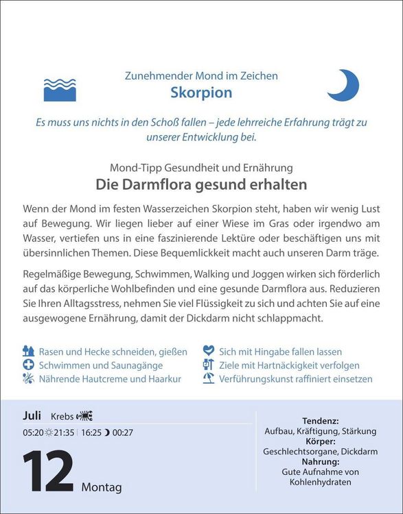 Produktbild: Leben mit dem Mond Tagesabrei&szlig;kalender 2027 - Praktische Tipps Tag f&uuml;r Tag