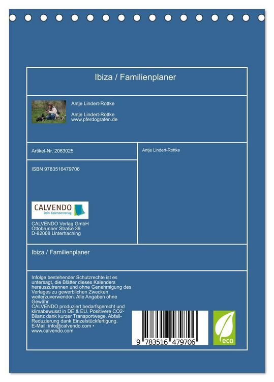 Produktbild: Ibiza / Familienplaner (Tischkalender 2026 DIN A5 hoch), CALVENDO Monatskalender