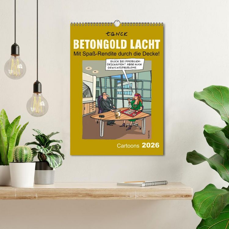 Produktbild: Betongold lacht - Cartoons (Wandkalender 2026 DIN A3 hoch), CALVENDO Monatskalender