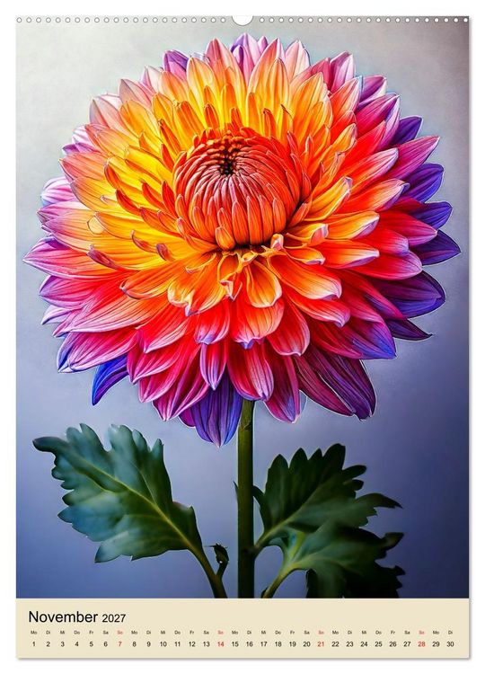Produktbild: Solit&auml;r: Die Eleganz der Einzelbl&uuml;te (hochwertiger Premium Wandkalender 2027 DIN A2 hoch), Kunstdruck in Hochglanz