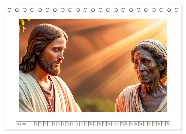 Produktbild: Durch das Jahr mit Jesus (Tischkalender 2026 DIN A5 quer), CALVENDO Monatskalender