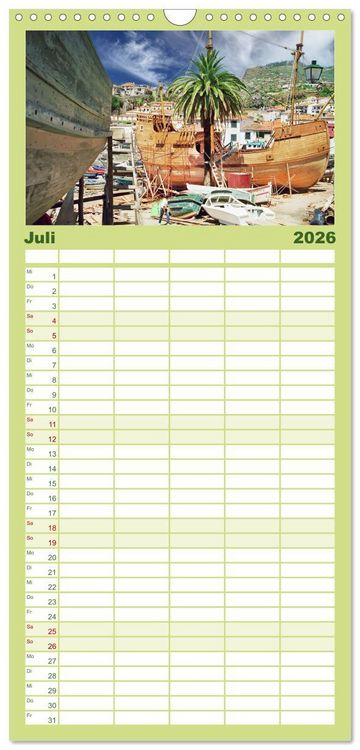 Produktbild: Familienplaner 2026 - Madeira, Insel im ewigen Fr&uuml;hling mit 5 Spalten (Wandkalender, 21 x 45 cm) CALVENDO