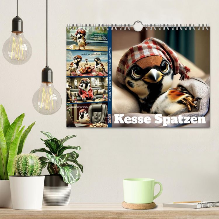 Produktbild: Kesse Spatzen (Wandkalender 2027 DIN A4 quer), CALVENDO Monatskalender