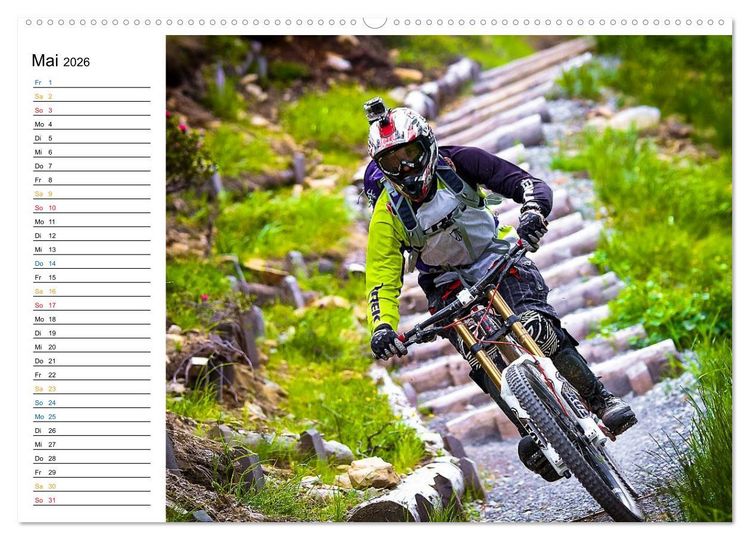 Produktbild: Mountainbike Freeride Momente (hochwertiger Premium Wandkalender 2026 DIN A2 quer), Kunstdruck in Hochglanz