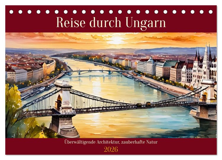 Produktbild: Reise durch Ungarn (Tischkalender 2026 DIN A5 quer), CALVENDO Monatskalender