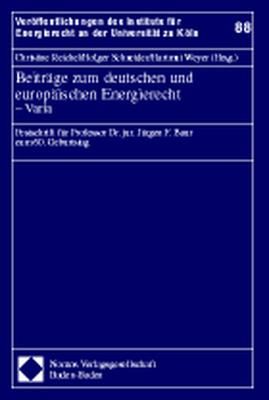 Produktbild: Beitr&auml;ge zum deutschen und europ&auml;ischen Energierecht - Varia