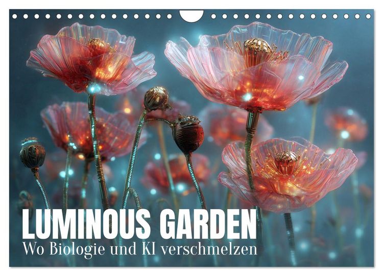 Produktbild: Luminous Garden. Wo Biologie und KI verschmelzen (Wandkalender 2027 DIN A4 quer), CALVENDO Monatskalender