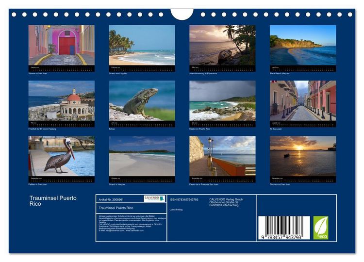 Produktbild: Trauminsel Puerto Rico (Wandkalender 2026 DIN A4 quer), CALVENDO Monatskalender