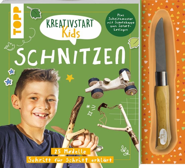 Produktbild: Kreativstart Kids Schnitzen. Anleitungsbuch und Material