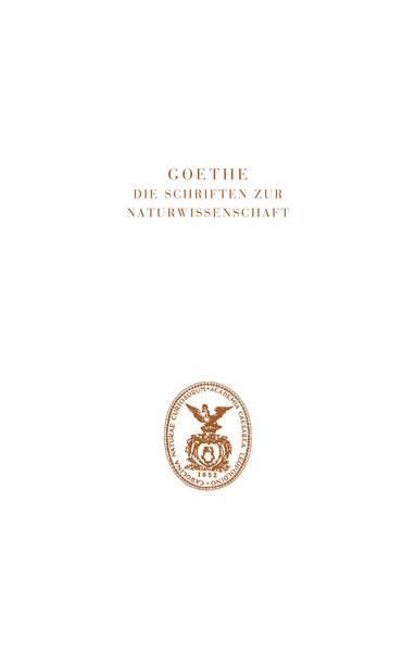 Produktbild: Goethe. Die Schriften zur Naturwissenschaft (Leopoldina)