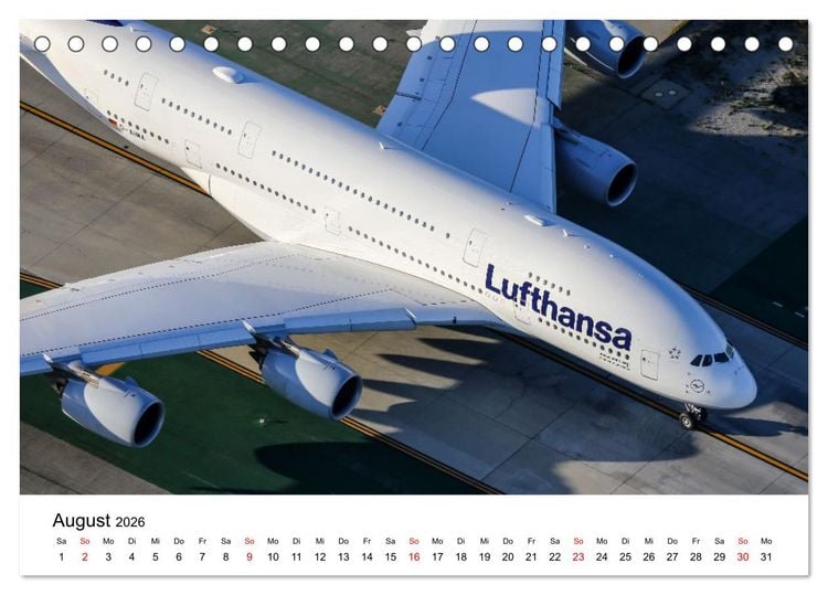 Produktbild: Airbus A380 Superjumbo 2026 (Tischkalender 2026 DIN A5 quer), CALVENDO Monatskalender