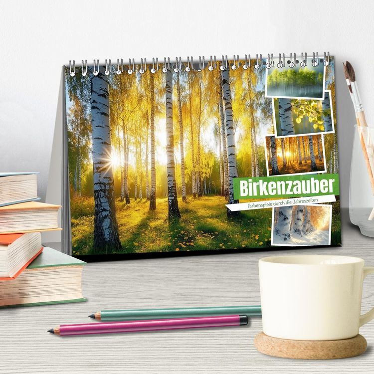 Produktbild: Birkenzauber (Tischkalender 2026 DIN A5 quer), CALVENDO Monatskalender