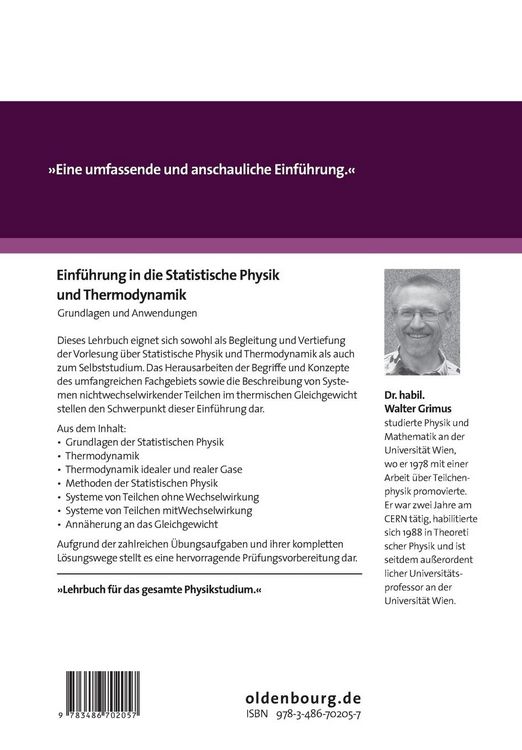 Produktbild: Einf&uuml;hrung in die Statistische Physik und Thermodynamik