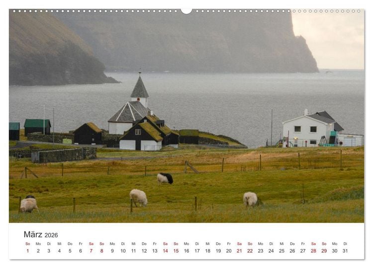 Produktbild: F&Auml;R&Ouml;ER INSELN - Herbstlichter (hochwertiger Premium Wandkalender 2026 DIN A2 quer), Kunstdruck in Hochglanz