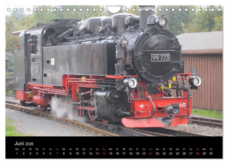 Produktbild: S&auml;chsische Dampfeisenbahnen 2026 (Wandkalender 2026 DIN A4 quer), CALVENDO Monatskalender