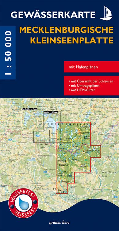 Produktbild: Gew&auml;sserkarte Mecklenburgische Kleinseenplatte