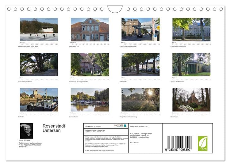 Produktbild: Rosenstadt Uetersen (Wandkalender 2026 DIN A4 quer), CALVENDO Monatskalender