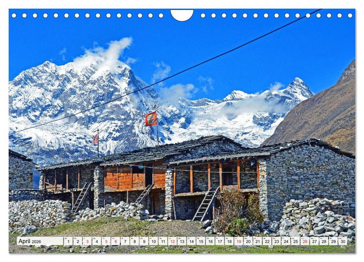 Produktbild: NEPAL, die Umrundung des Manaslu (Wandkalender 2026 DIN A4 quer), CALVENDO Monatskalender