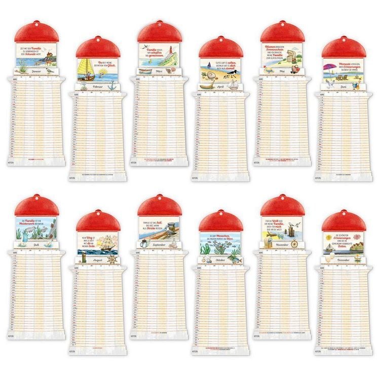 Produktbild: TR&Ouml;TSCH - Formkalender Familienkalender Leuchtturm 2027