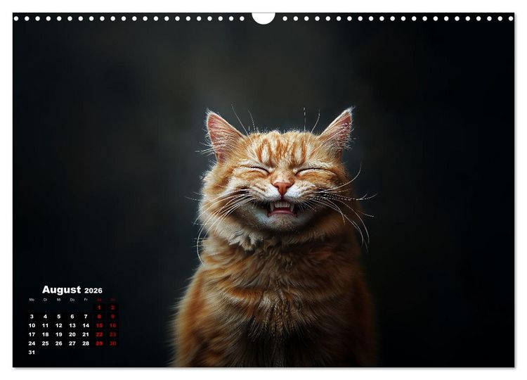 Produktbild: Auch Katzen lachen gern (Wandkalender 2026 DIN A3 quer), CALVENDO Monatskalender