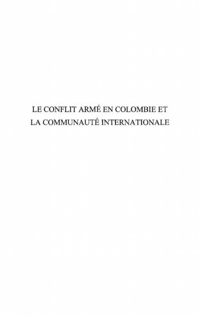 Produktbild: Le conflit arme en Colombie etla communaute internationale