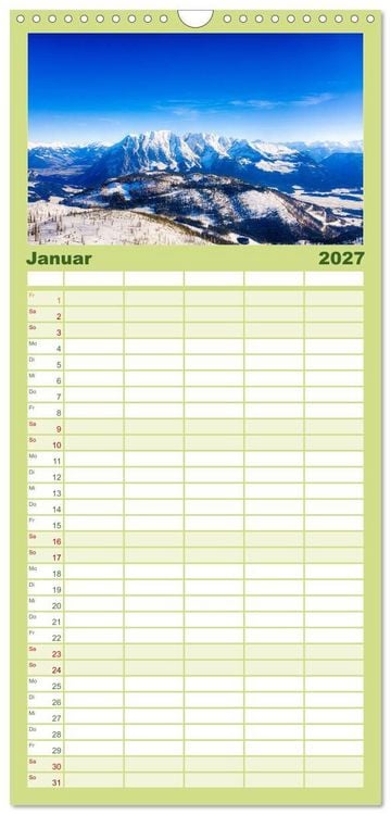 Produktbild: Familienplaner 2027 - Wundersch&ouml;nes &Ouml;sterreich mit 5 Spalten (Wandkalender, 21 x 45 cm) CALVENDO