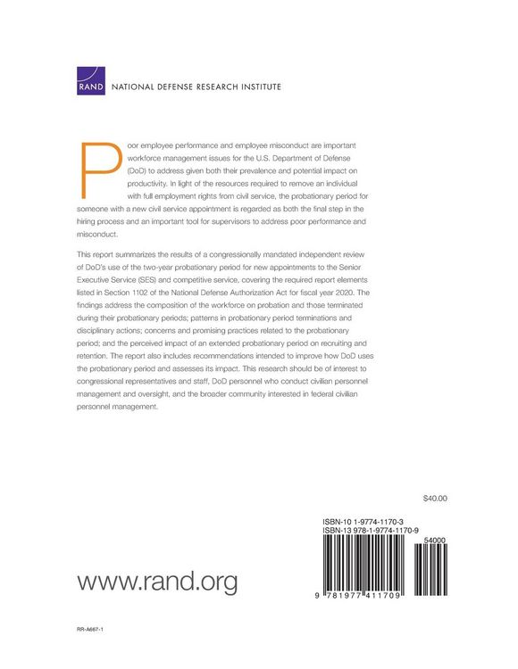 Produktbild: Assessment of Two-Year Probationary Period Usage Within the Defense Civilian Workforce