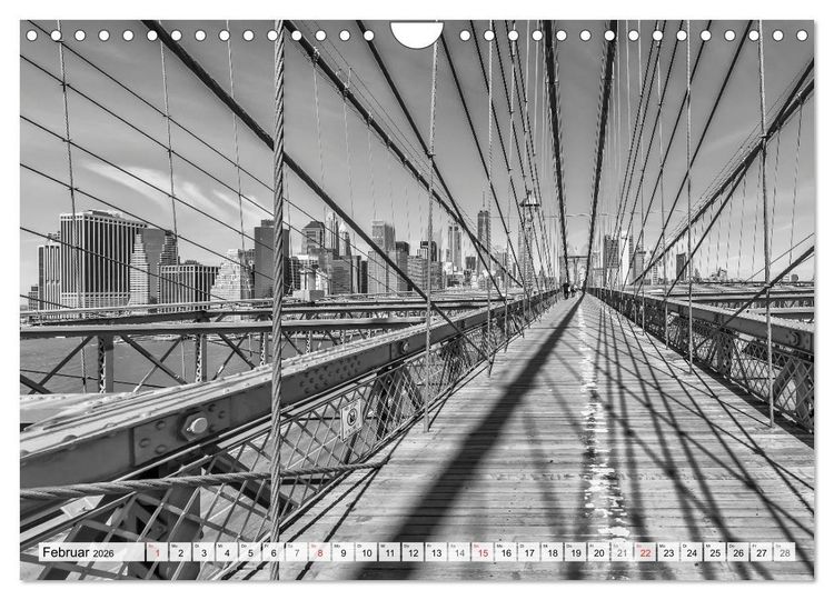 Produktbild: BROOKLYN BRIDGE Das Wahrzeichen von New York City (Wandkalender 2026 DIN A4 quer), CALVENDO Monatskalender