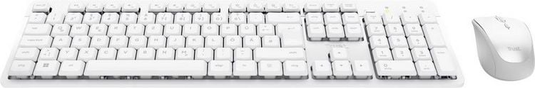 Produktbild: Trust ODY II WL KEYBOARD & MOUSE Kabellos, USB Tastatur, Maus-Set Deutsch, QWERTZ Wei&szlig;