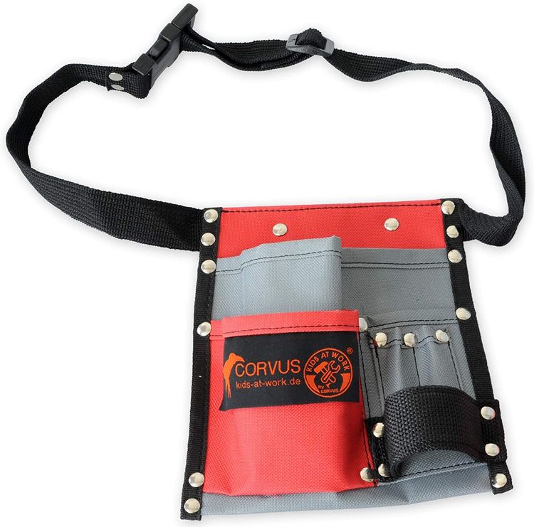 Produktbild: Corvus A600342 - Werkzeugg&uuml;rtel Textil mit 2 Schraubenzieher Kreuz PH1/PH2, Box Holzschrauben, Meterstab, Hammer