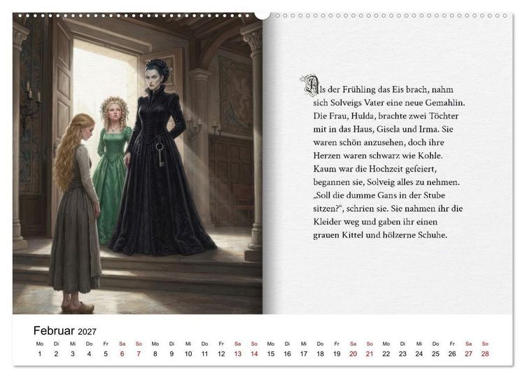 Produktbild: Grimms Hausm&auml;rchen Aschenputtel (hochwertiger Premium Wandkalender 2027 DIN A2 quer), Kunstdruck in Hochglanz