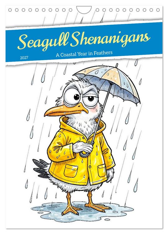 Produktbild: Seagull Shenanigan - A Coastal Year in Feathers (Wall Calendar 2027 DIN A4 portrait), CALVENDO 12 Month Wall Calendar