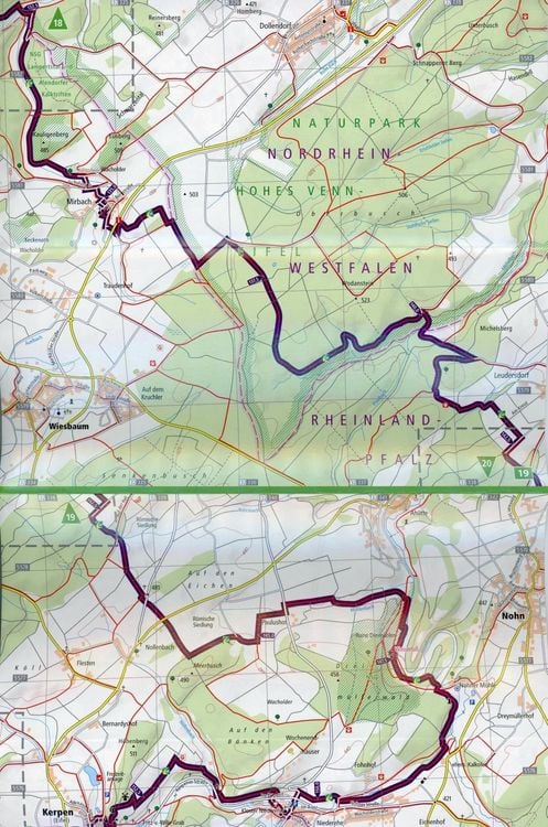 Produktbild: Wanderkarte Eifelsteig, Kornelim&uuml;nster - Trier 1 : 25 000