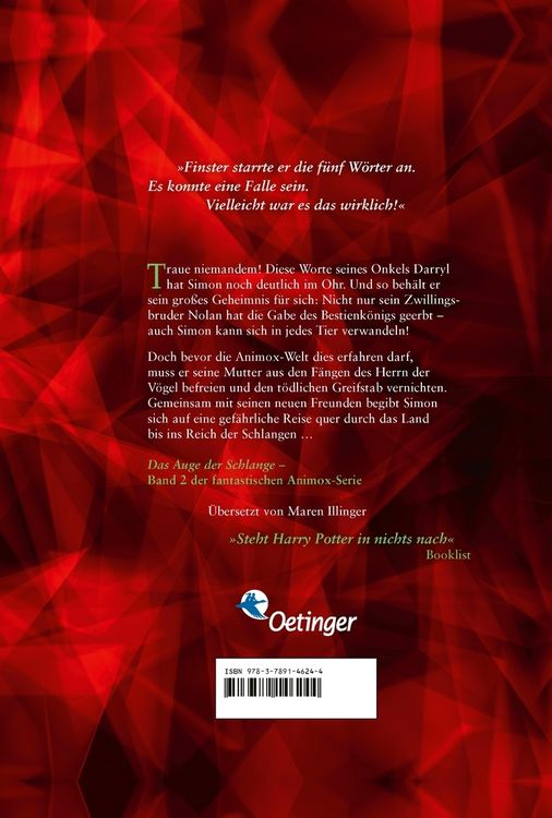 Produktbild: Das Auge der Schlange / Animox Bd. 2
