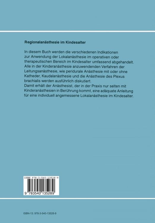 Produktbild: Regionalan&auml;sthesie im Kindesalter